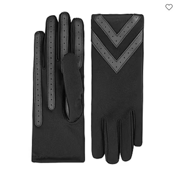NWOT Isotoner Black Chevron Gloves - Picture 3 of 12